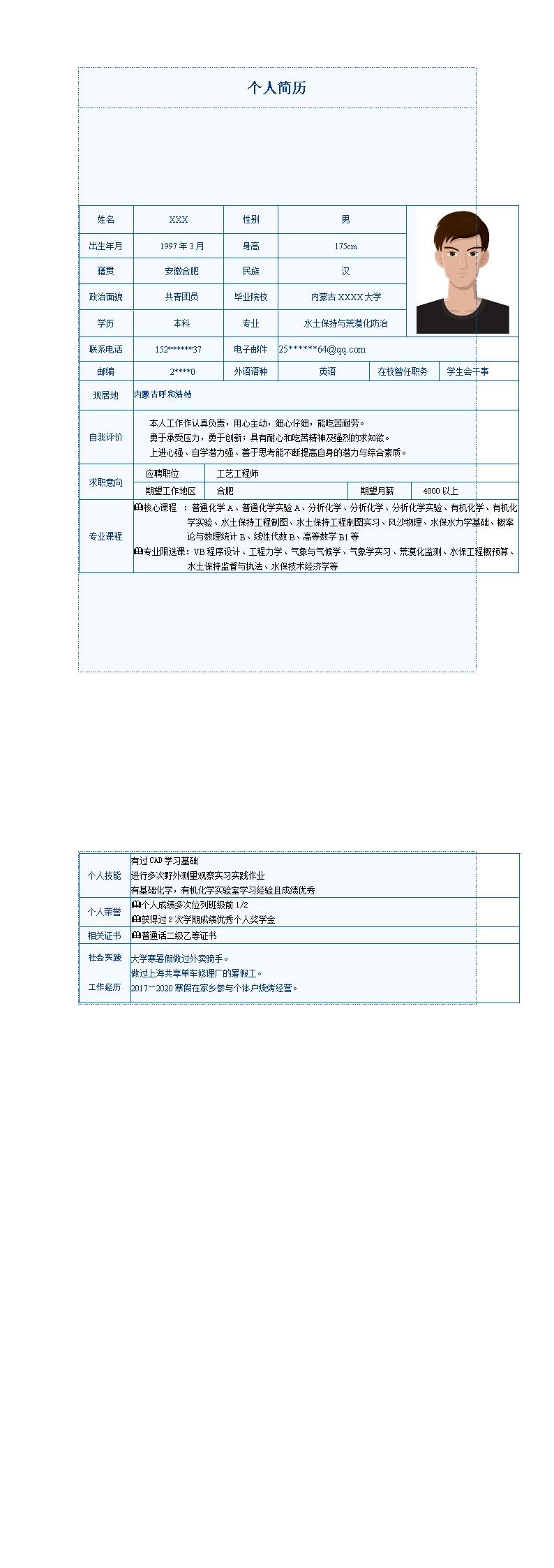 1081_化学化工环保工程类岗位求职简历模板  - 机械工程简历模板